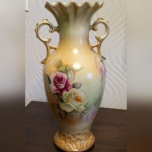 Vintage Hand Painted Floral Vase